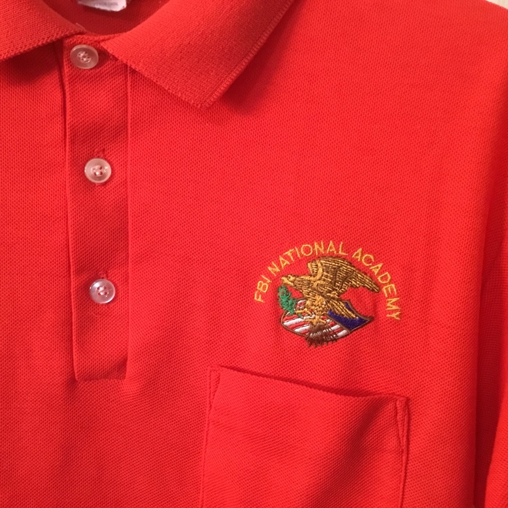 FBI National Academy (Unisex) Large Red Polo Pocket Shirt